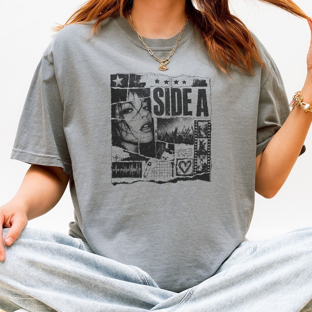 Side A Collage Portrait with Film Strip and Torn Paper Tee